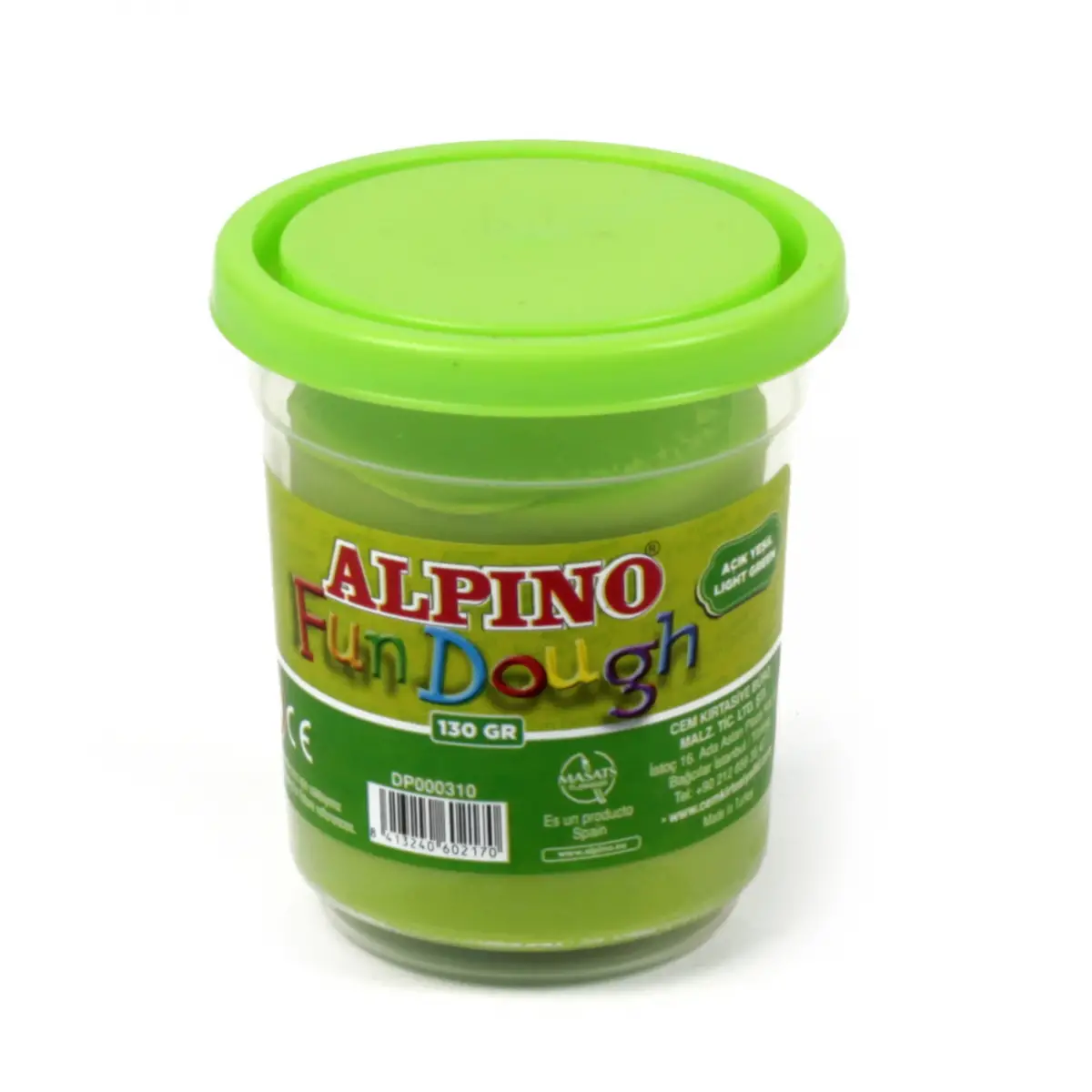 Alpino Tek Renk Oyun Hamuru 130 Gr. - Açık Yeşil