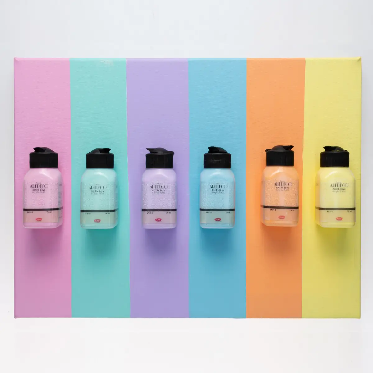 Artdeco Pastel Serisi Akrilik Boya Seti - 6 Renk x 75 Ml